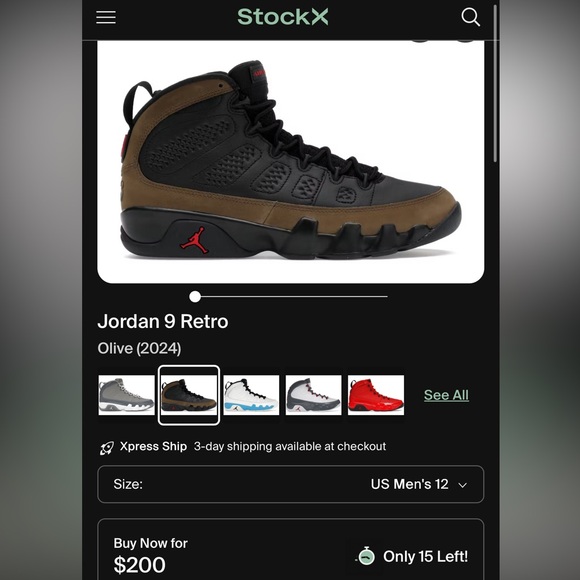 VNDS Air Jordan 9 Retro “Olive” 2024 - Picture 15 of 15